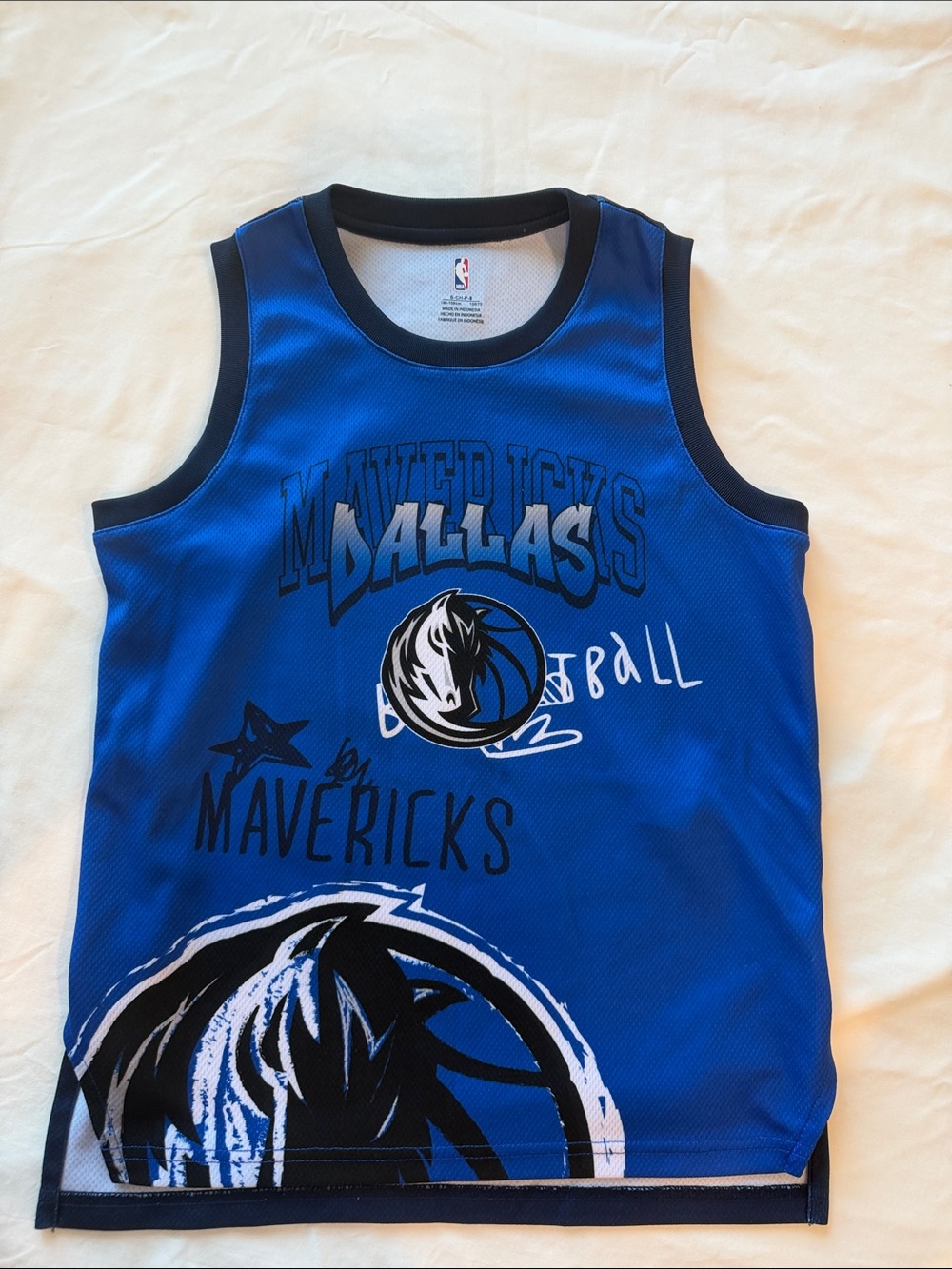 NBA Dallas Mavericks Royal Blue and Black Kids Tank Jersey